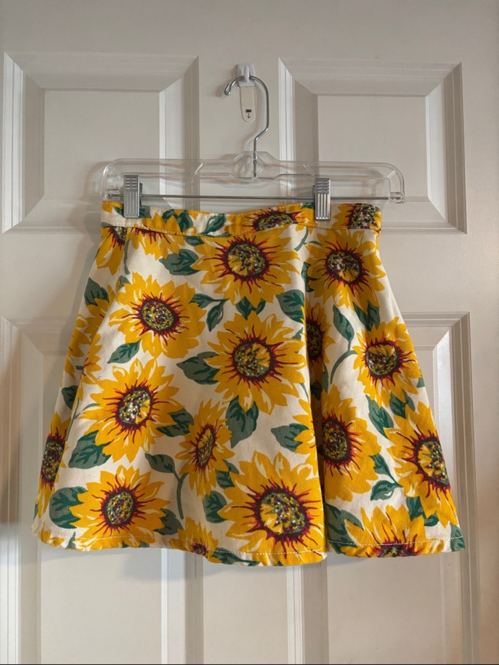 Sunflower Print A-Line Skirt